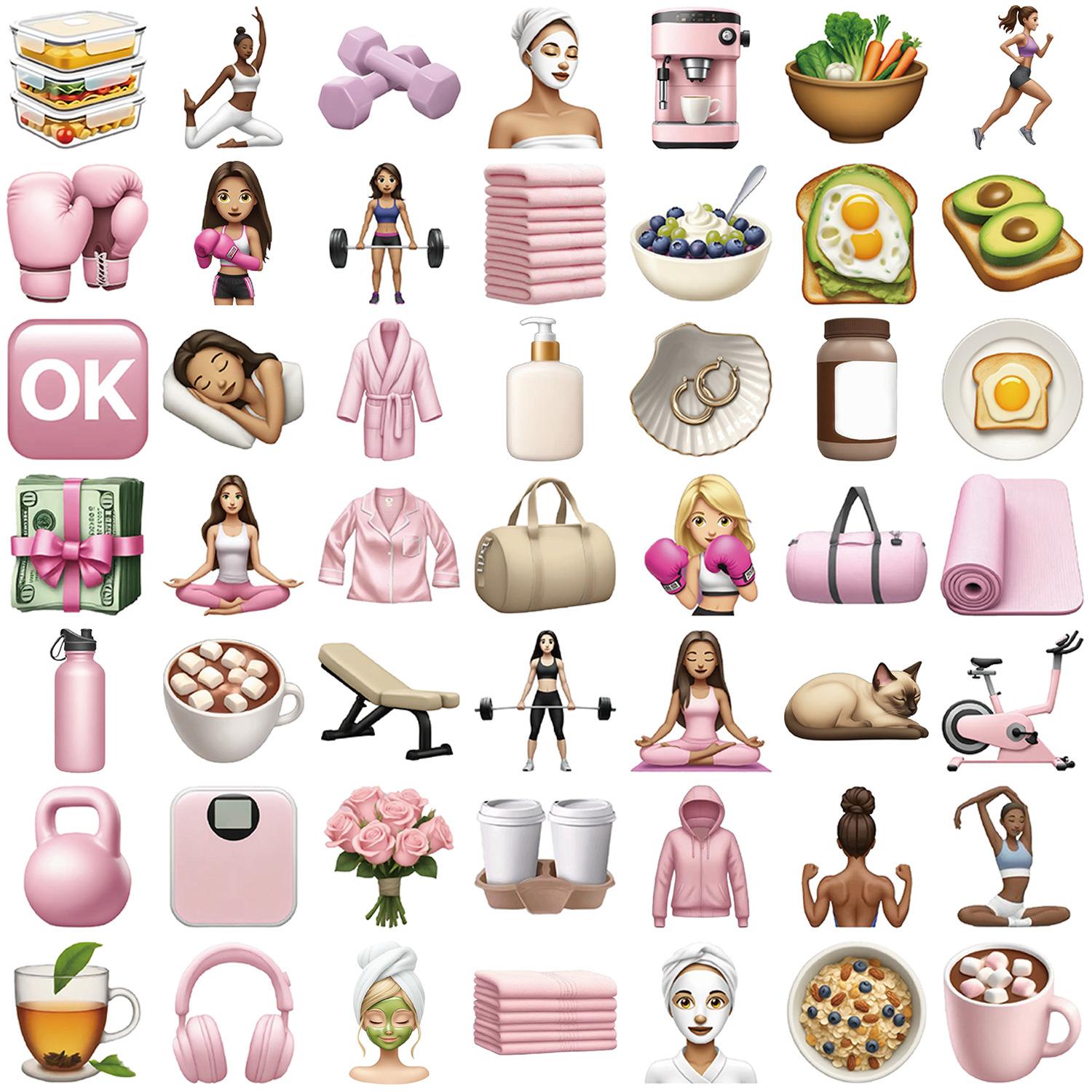 

50 Розовых Девочковых Наклеек Граффити для Упражнений Украсьте Чемодан Гитару Сделай Сам Водонепроницаемые Наклейки