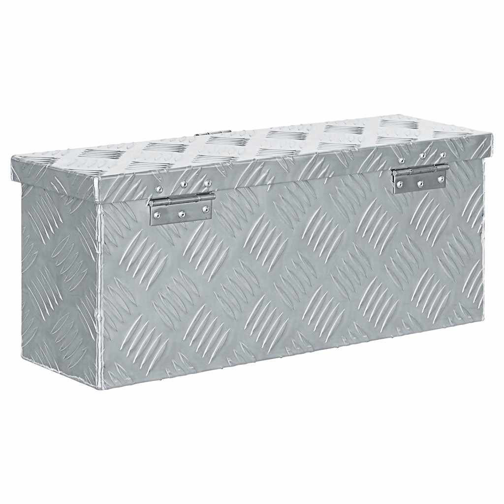Vidaxl Aluminiowa Skrzynia, 48,5 X 14 X 20 Cm, Srebrna
