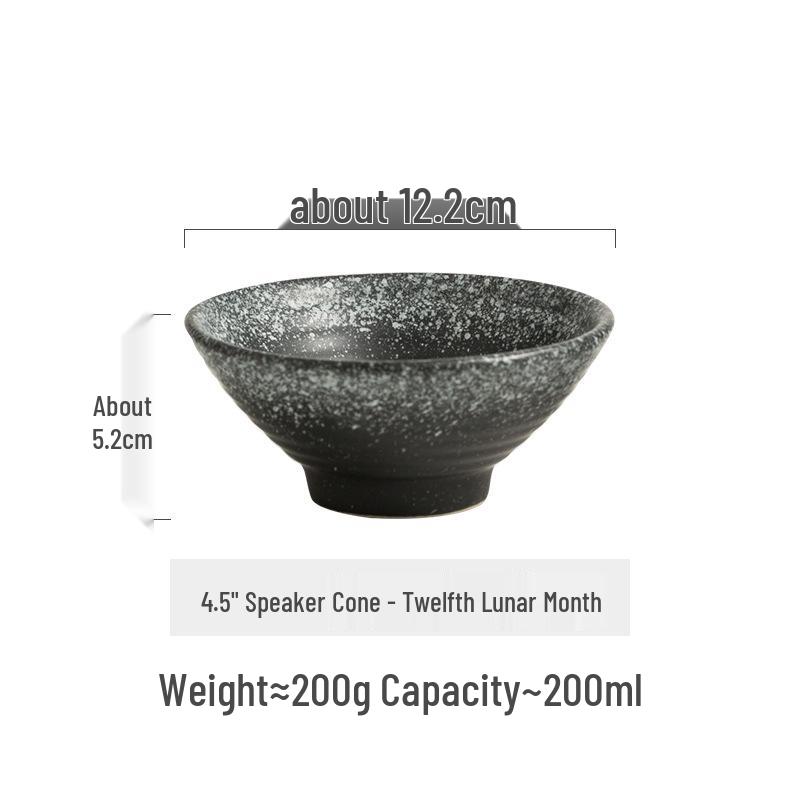 Japanese Ceramic Dòulì Ramen Bowl – Retro Coarse Pottery, High-End, Large Open-Mouth Trumpet Design, Ideal for Home Tableware