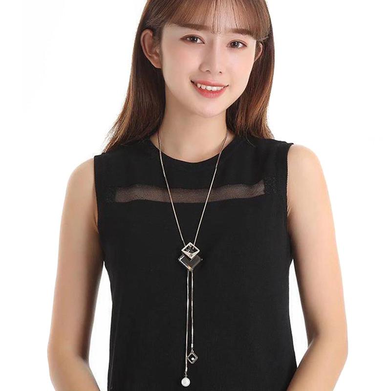 Новое поступление Длинные ожерелья для женщин Модный серый хрустальный чокер Collier Femme Заявление ожерелья и кулоны Аксессуары