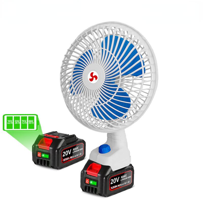 8 Inches Wireless Electric Fan Outdoor Portable Metal Strong Wind Fan Rechargeable Small Desktop Camping Fan