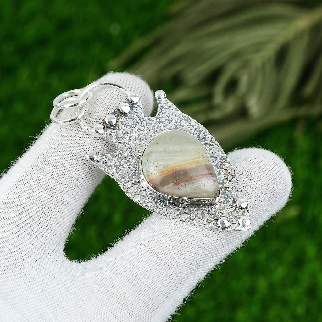 Muttertagsangebot 925 Sterlingsilber Natürlicher Hummeljaspis Anhänger Schmuck