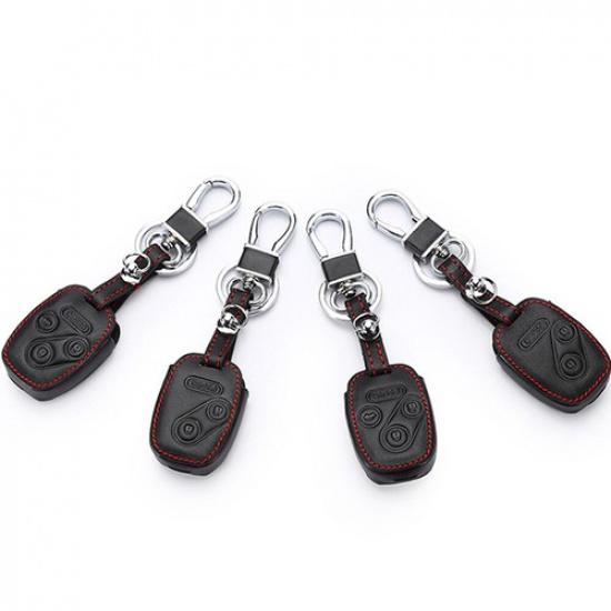 Leather Car Key Cover Case Remote Holder for Honda Civic Accord CRV 3/4 Buttons