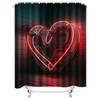 3D Neon Heart Shower Curtain | Modern and Stylish Bathroom Decor