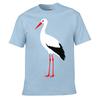 Minimalist White Stork Bird Portrait Loose Vintage Distressed Washed Casual Tee
