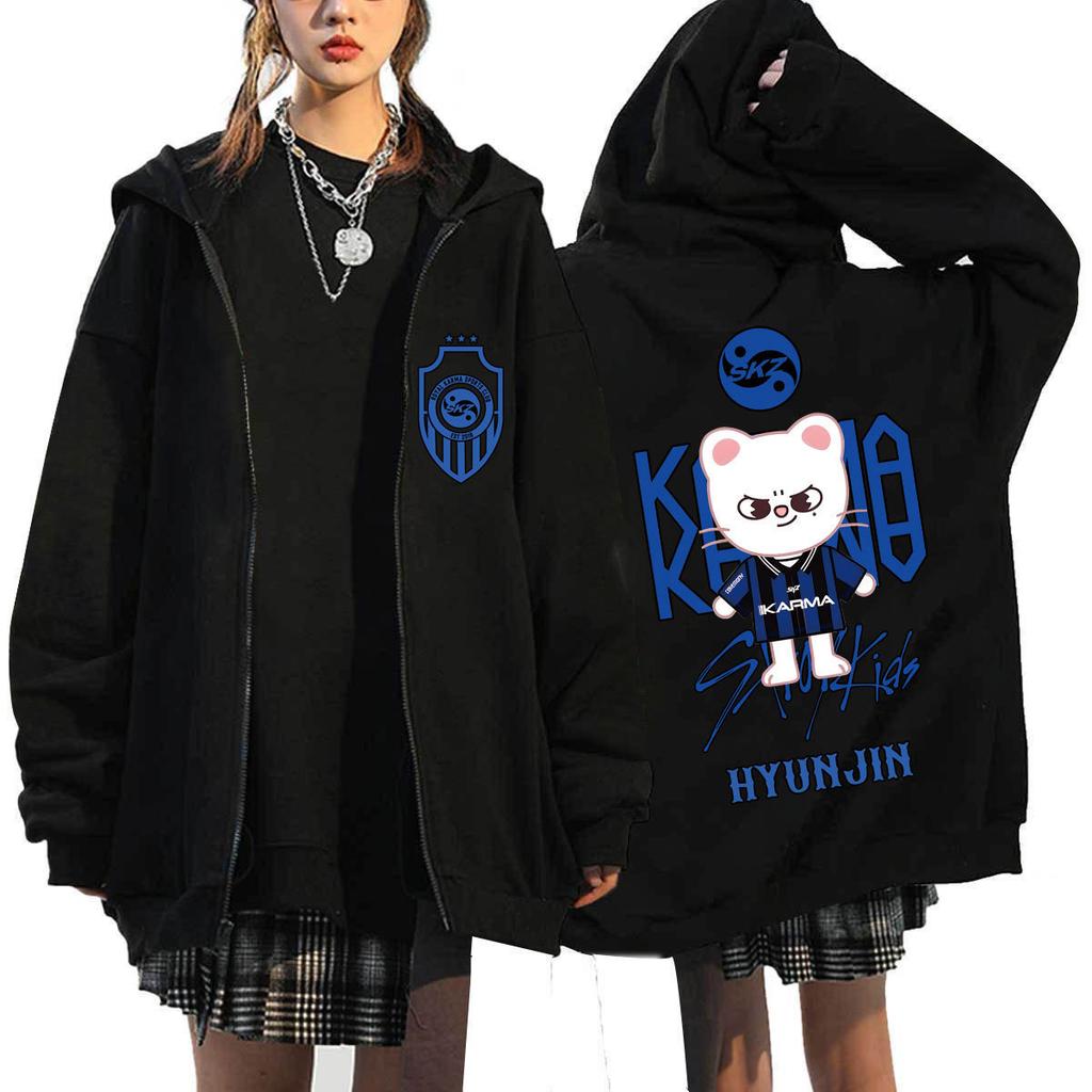 Stray Kids Fashion Vintage Hoodies Women Men Unisex Autumn Winter New Long Sleeve Pullover Tops Chic Streetwear Casual Loose Top