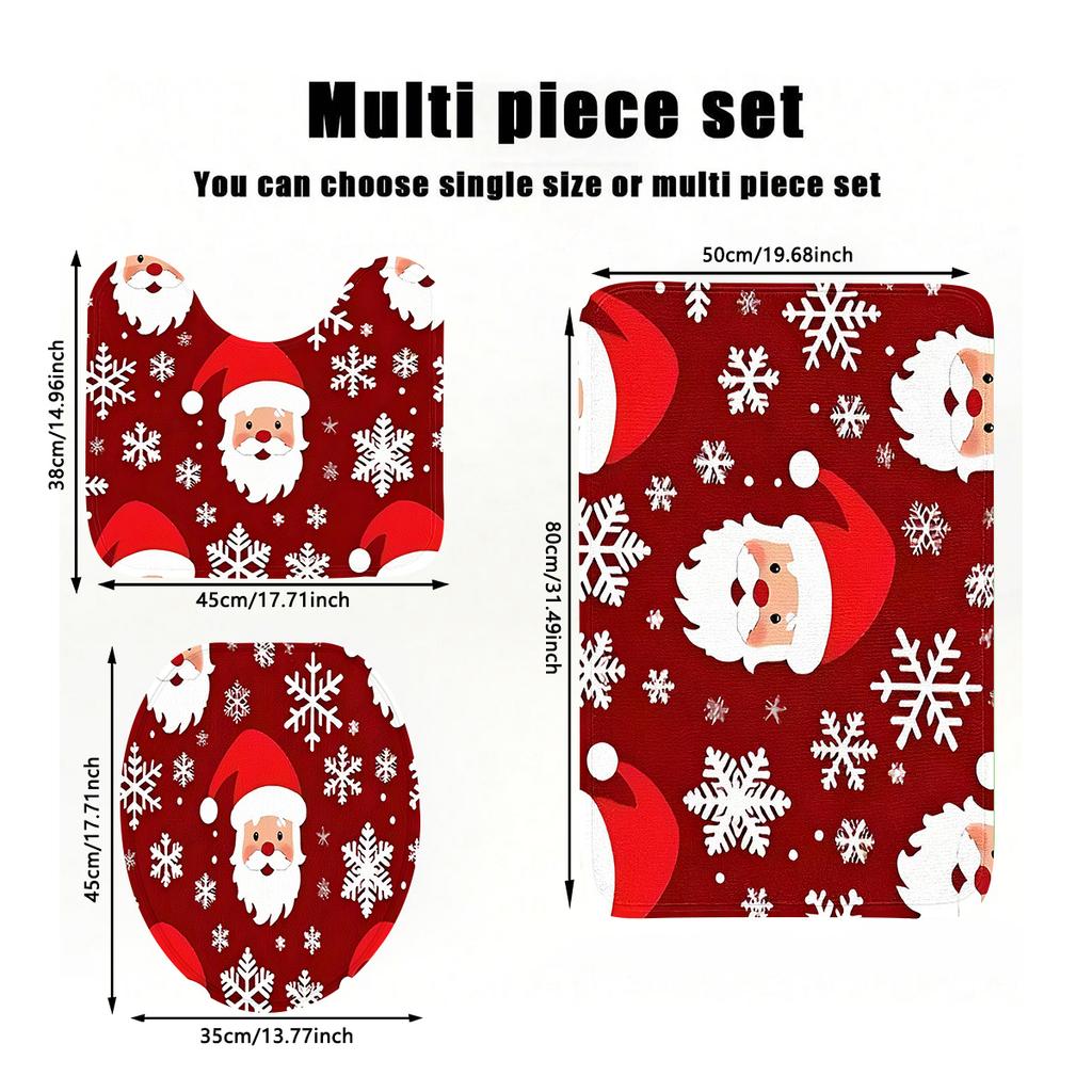 A Snowflake Christmas Style Toilet Mat Can Be Purchased Individually Or Assembled As A Set For Bathroom Carpets