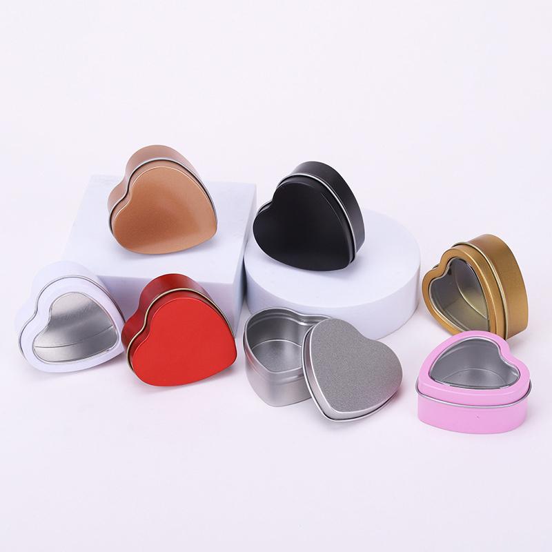 Heart-Shaped Gift Boxes, Tin Heart-Shaped Empty Jars With Lids, Mini Jewelry Boxes/Spice Boxes