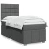 Box Spring Bed with Mattress Dark Gray 80x200 Cm Fabric