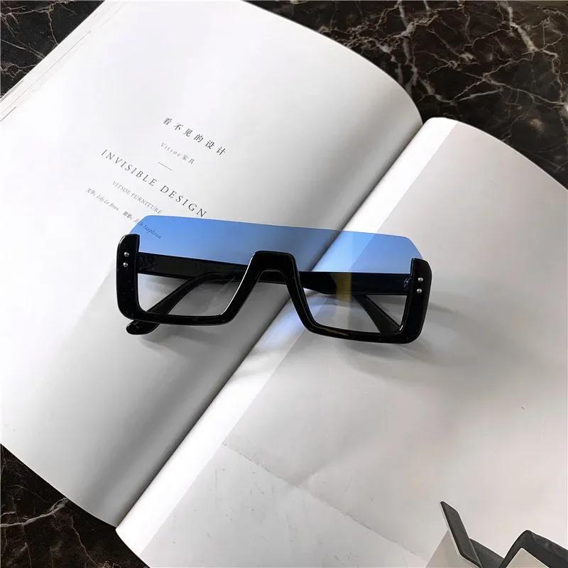New One Body Type Sunglasses Women Decorative Rice Nail Half Frame Sun Glasses Outdoor Fashion Women Eyewear Uv400