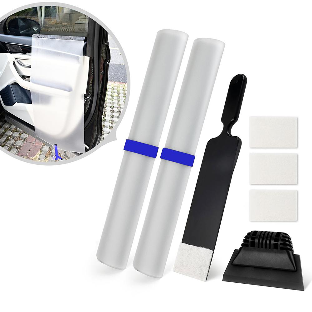 EHDIS Car Door Panel PET Cover Waterproof Gaurd Protection Glass Cleaning Window Film Tint Install Water Shield Sheet 2pcs/Pack