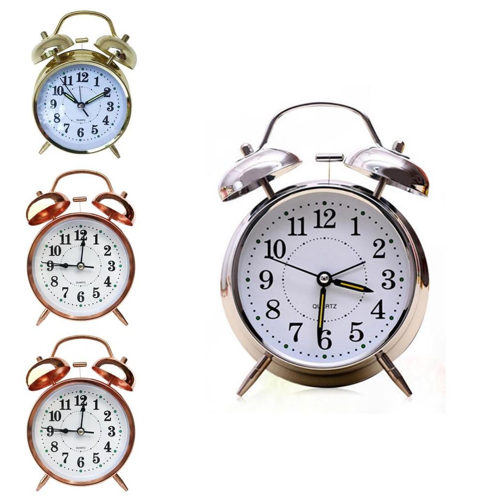 Stylish 4 Inch Night Light Alarm Clock With Silent Quartz Movement In Elegant Copper Finish