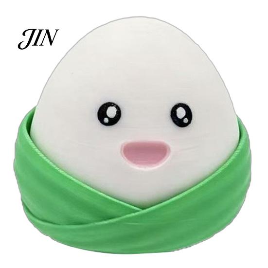 Office Desk Stress Reliever 3D Printed Zongzi Fidget Clicker, Cartoon Rice Dumpling Finger Decompression Toy Relief Food Toy, Gift for Dragon