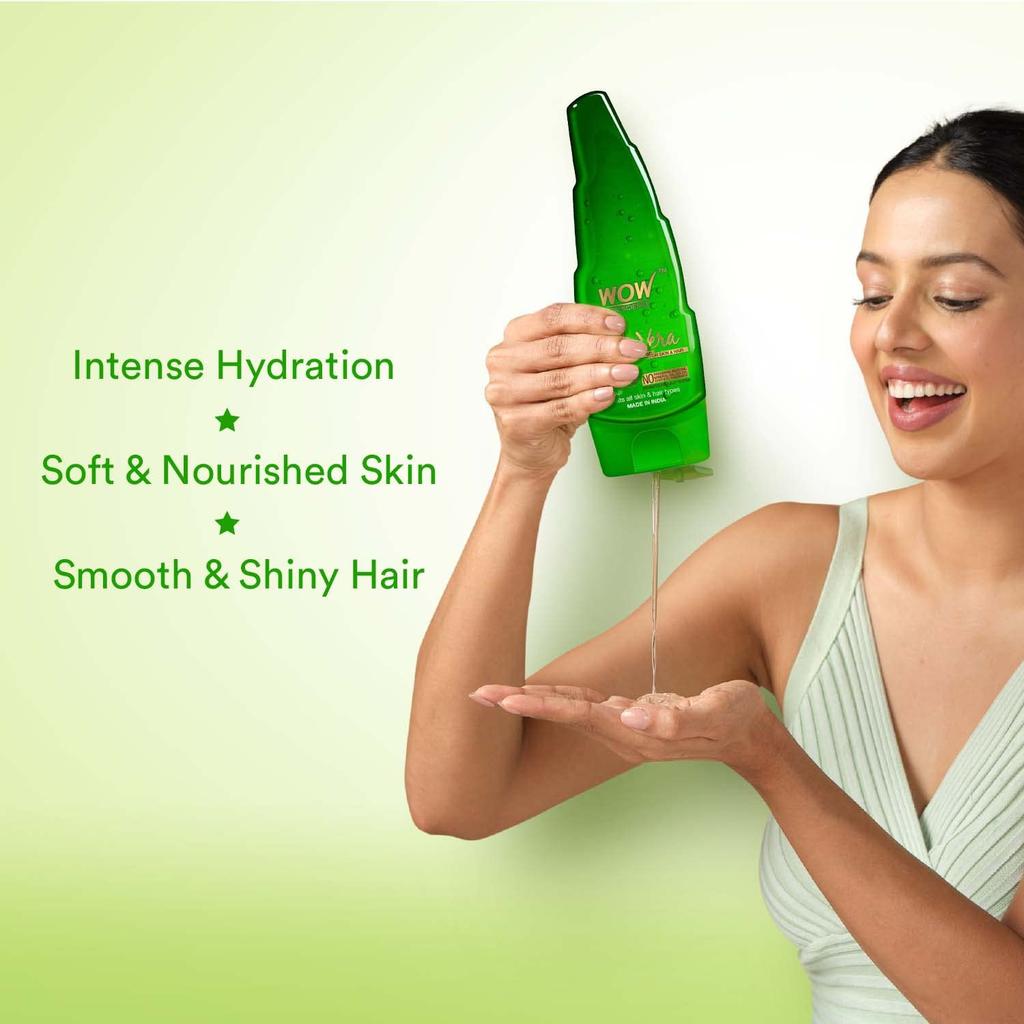 WOW Skin Science Aloe Vera Multipurpose Beauty Gel for Skin Hair 250 ml Daily Moisturizer & Nourisher