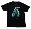 Hatsune Miku New Adult T-Shirt Posing By Pink Kanji Stone Washed
