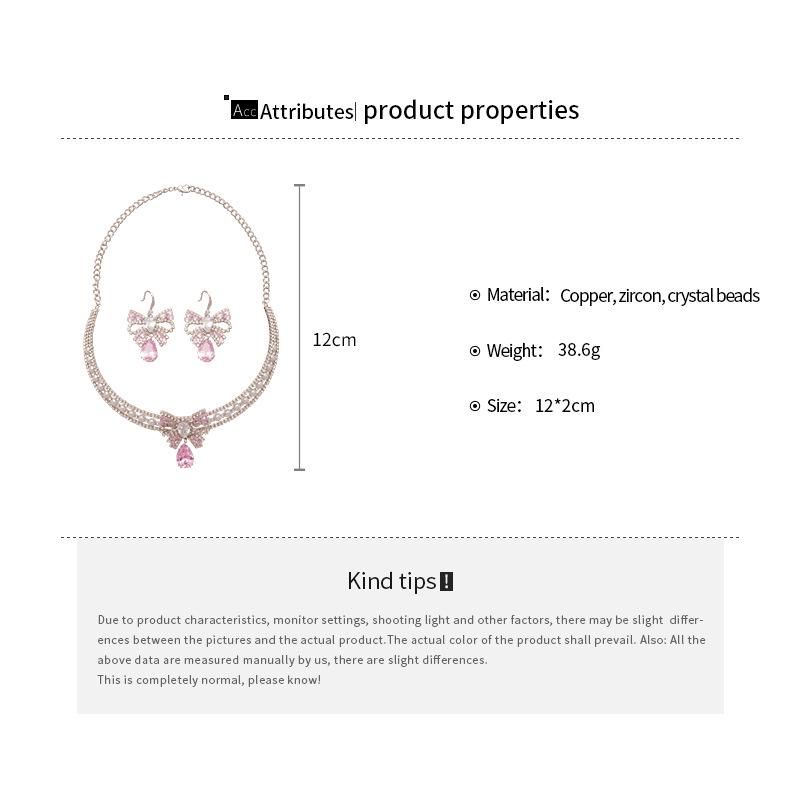 Collana Zircone Nodo a Farfalla Goccia d'Acqua: Elegante Catena per Clavicola - Accessorio Versatile per Donne