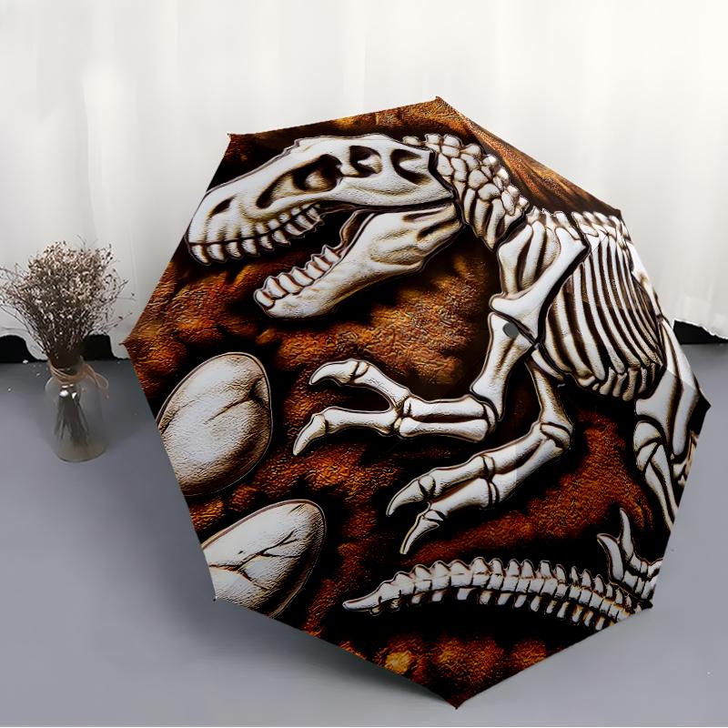 1 PC Automatic Folding Umbrella - Dinosaur Pattern, Portable & Foldable Design with 8 Ribs, Christmas Birthday Gifts
