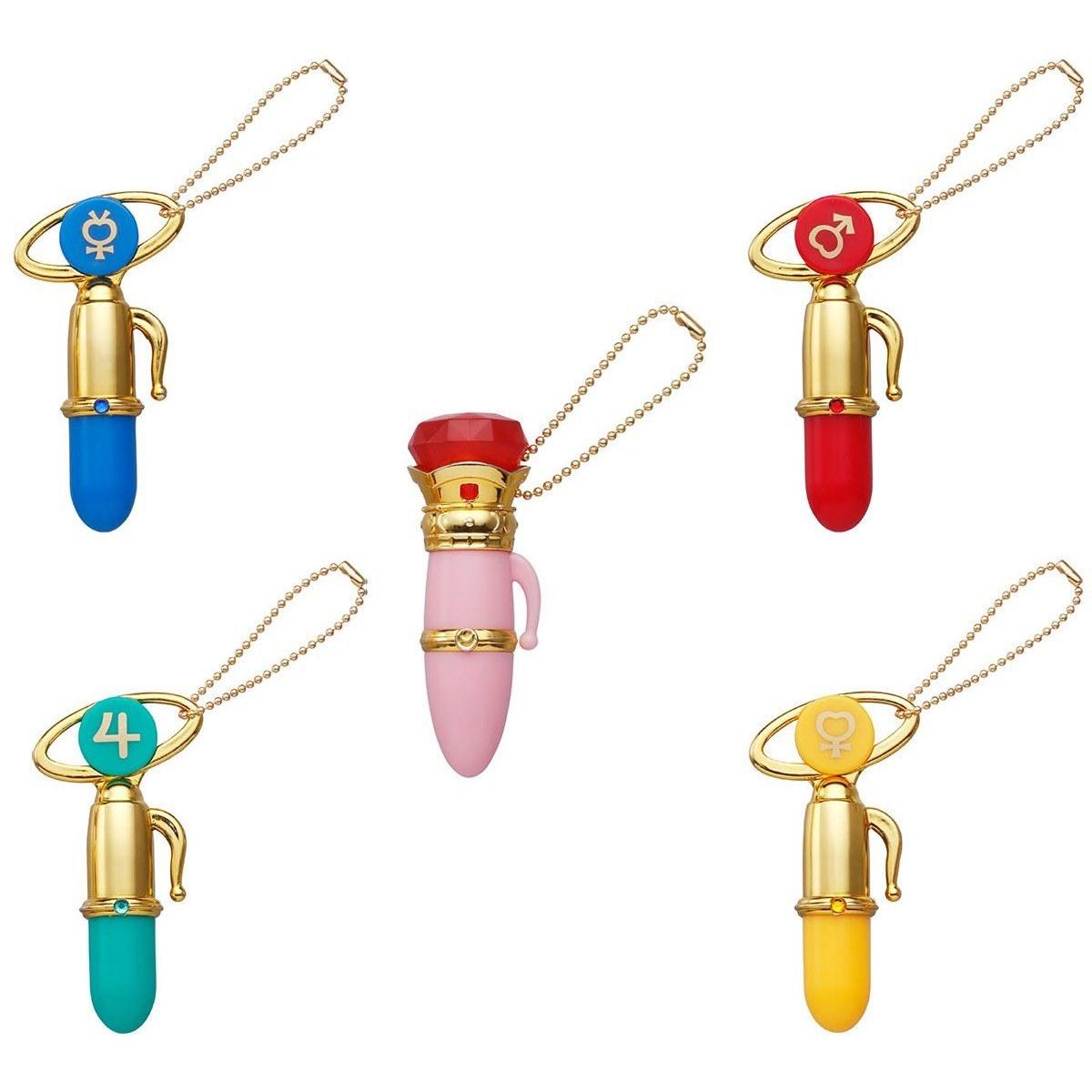 BANDAI Gashapon Pretty Soldier Sailor Moon Disguise Transformation Pen Mascot Charm Set 5 Types