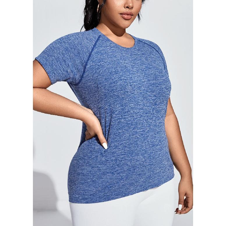 

Тонкая спортивная футболка с коротким рукавом для улицы, влагоотводящая, быстросохнущая, для женщин, дышащий фитнес-костюм, топ для йоги большого размера с высокой эластичностью для женщин XXXL темно-синий