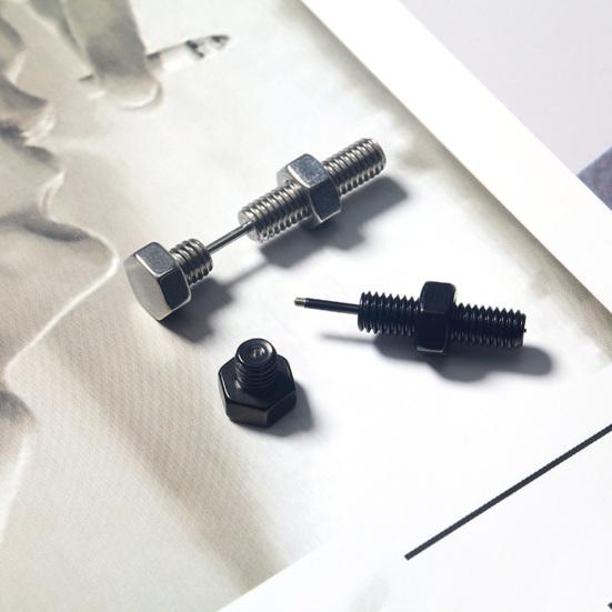 1Pc Men Women Stainless Steel Screw Ear Stud Earrings Body Piercing Jewelry