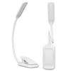 LED Desk Lamp Clip Design Three Level Adjustment Mini Foldable White USB Touch Table Light