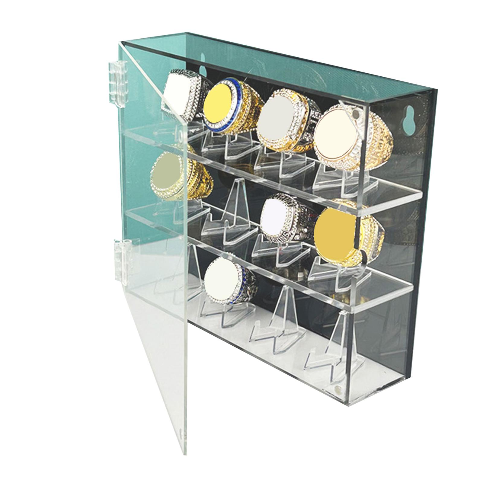 

Clear Acrylics Rings Display Box for Championship Rings Wall Mounted Box for Sports Collectibles Easy Installation
