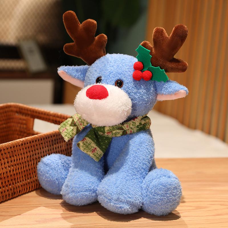 Cute Plush Christmas Scarf Teddy Bear Doll Christmas Gift Plush Christmas Deer Toy Spot