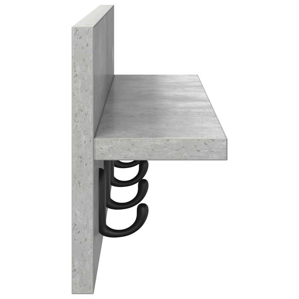 Wall Mounted Nightstand Concrete Grey 60 x 10.5 x 18 cm