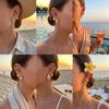 4 Pairs Gold Color Stud Earrings Set for Women Conch Shell Starfish Minimalist Ocean Summer Beach Vacation Fashion Jewelry Gift