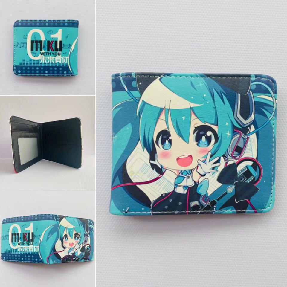Hatsune Miku Anime Portemonnee & Kaarthouder - Heren & Dames Lederen Portemonnee met Geldclip.