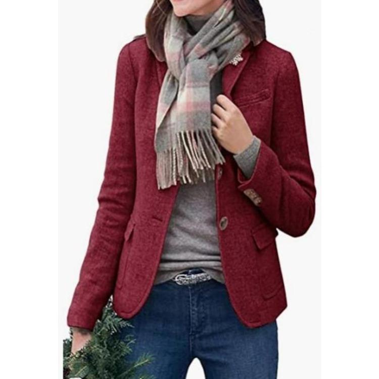 New Woolen Women s Jacket Spring Autumn Small Suit Coat S