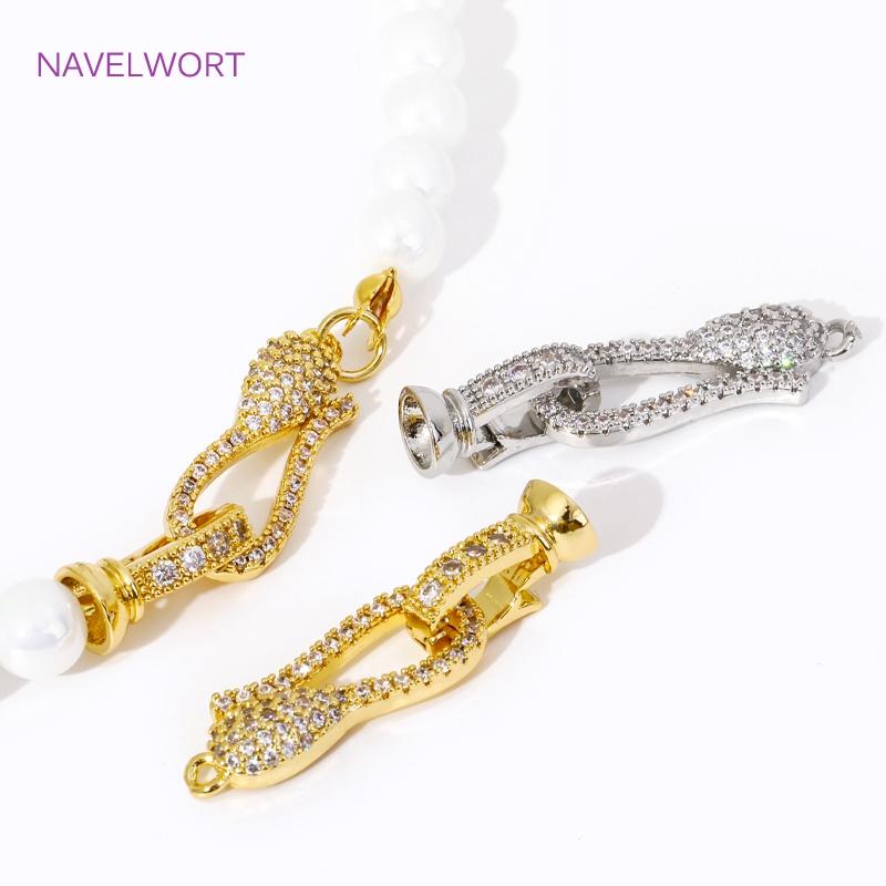 18K Gold Plated Brass Connector Clasps For Jewelry Making,Locks For Jewelry,Fasteners For Bracelets,DIY Jewelry Accessories