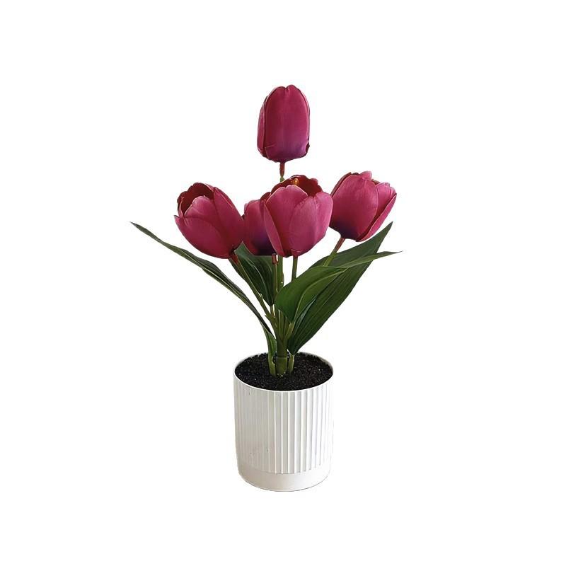 Tulip Artificial Plant Decor With Plastic And Silk For Wedding Photography And Home Interior