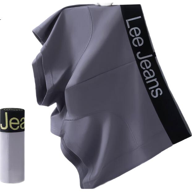 Lee Cotton-Feel Skin-Friendly High-Elastic Seamless Antibacterial Gusset Non-Binding Waist Solid Color Comfortable Men's Boxer Briefs