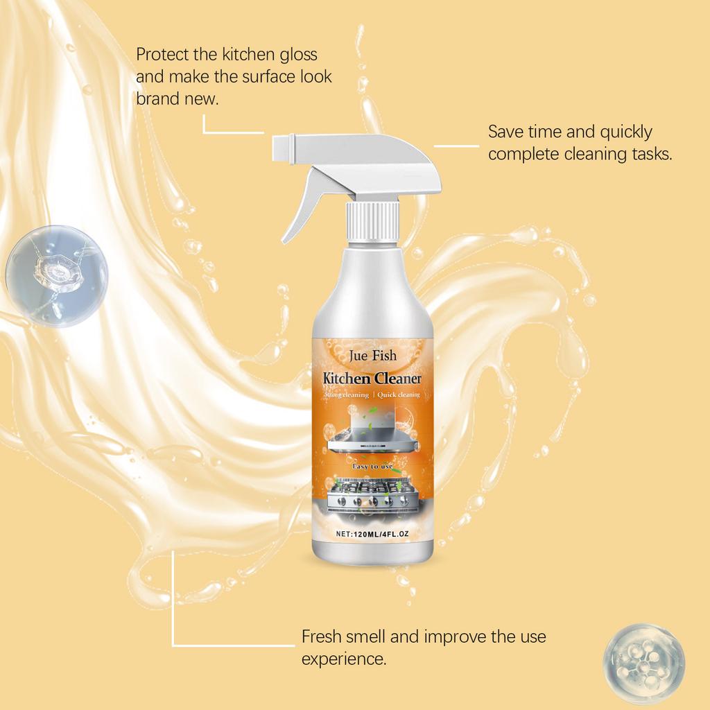 120ML Multi-Purpose Kitchen Foam Cleaner Powerful Grease And Oil Remover Hob And Oven Degreaser No-Rinse Foam Cleaner
