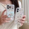 Cartoon Cat Red Apple iPhone 17/16 Pro Max/15 Pro Girly Heart Phone Case