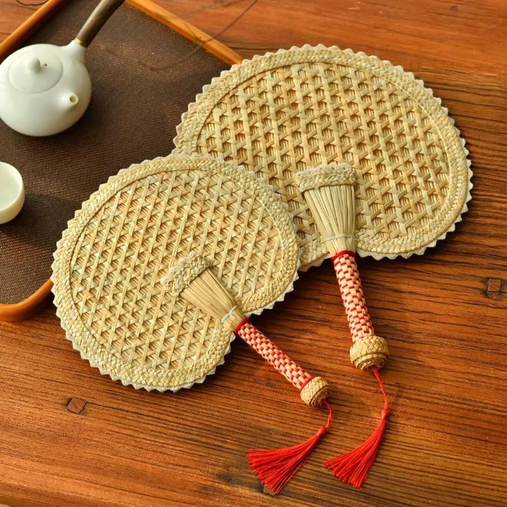 Exquisite Design Wheat Straw Fans Rustic Chinese Manual Fan Handheld Fan For Summer Cooling