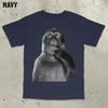 Funny Monkey Sakura Print Cotton TShirt Cute Japanese Style Graphic Tee Soft Casual Streetwear Top for Summer