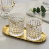 3/2/Pcs Embossed Glass Cup Coffee Mug Transparent Gold Rim Whisky Wine Glass Home Office Bar Milk Beer Juice Drinking Water Cups