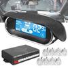 12V Silver Dual-core LCD Display Monitor Parking Sensors 8 Rear Front View Reverse Backup Radar Kit Set System Electronics Accessories