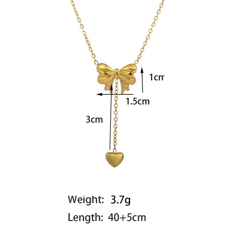 Elegant Personalized Double Heart Pendant Titanium Steel Necklace for Women