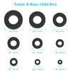 Black Nylon Flat Washer Set - 1200pcs Insulating Plastic Gaskets In Box