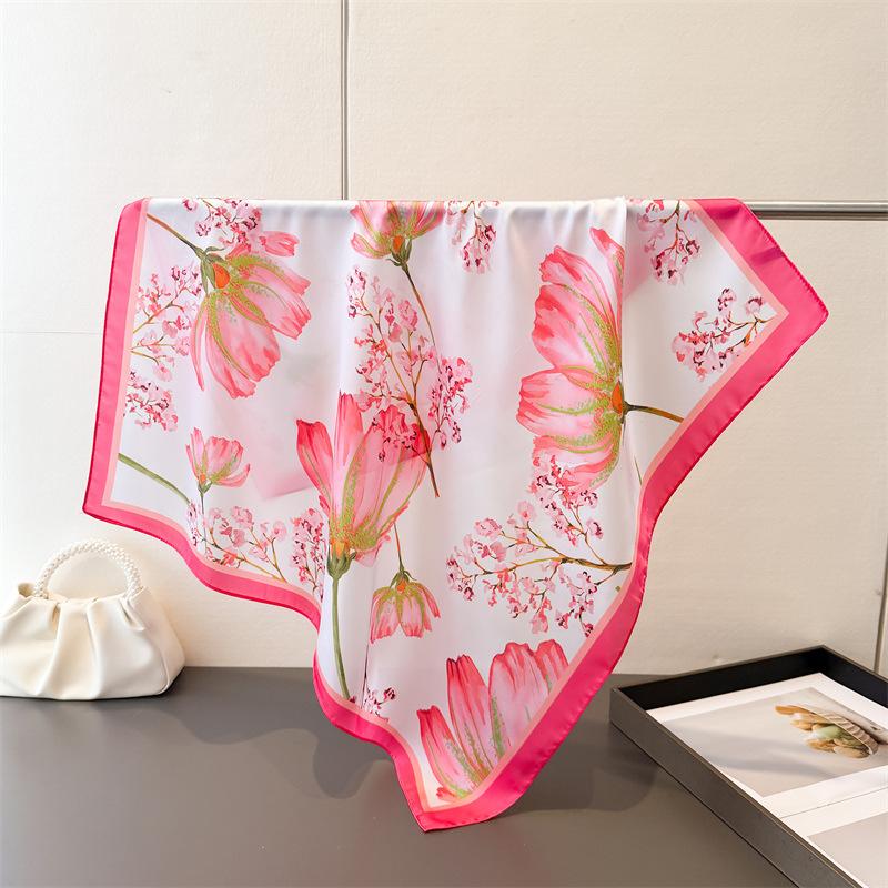 Fashion 70cm Square Scarves Women's Silk Scarf Spring and Summer Bandana Small Neckties Hairbands Bags Foulard Shawl