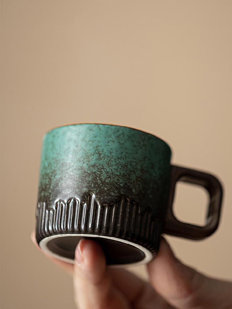 Ceramic Cup Small Household Coffee Cup Tea Cup Kung Fu Tea Set Tea Cup Single Cup With Handle 60ml Small Capacity Cup