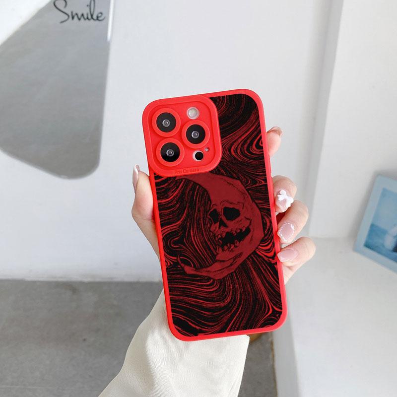 Fashin Skeleton Skull Pattern Phone Case For iPhone XR X XS 12 13 11 14 Plus Pro MAX 7 8 Plus SE 2020 Soft Silicone Back Covers