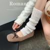 Grape Mother Autumn and Winter New Fashion Bow Woolen Plush Warm Shallow Mouth Ballet Flat Shoes Women
