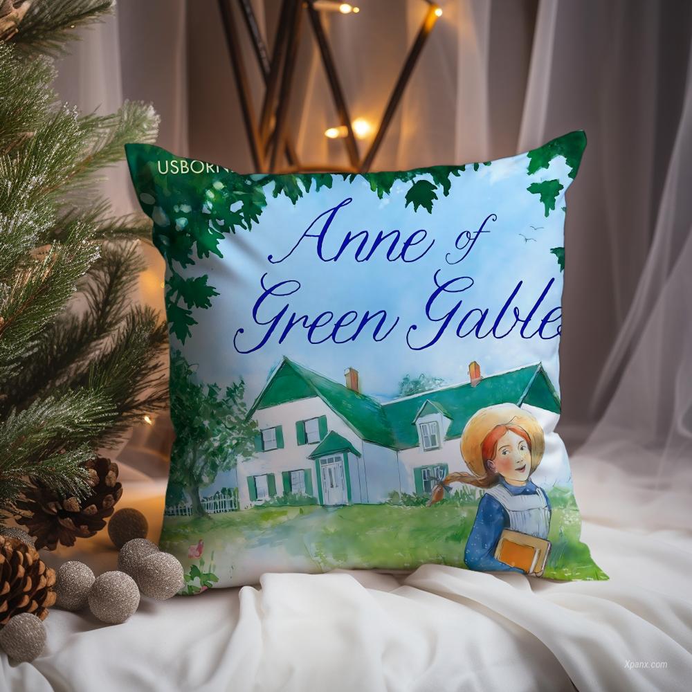 Books Anne of Green Gables Cushion Cover Premium Comfort Reversible Pillow Cove -Two in One Design for Any Room & Car Interior