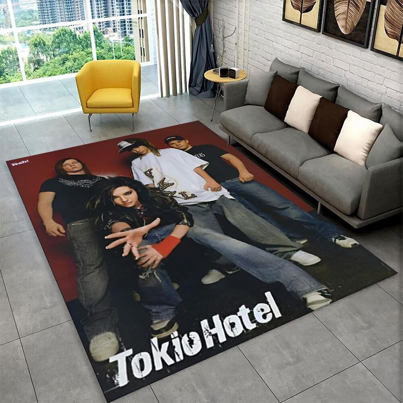 Rock Band Tokio Hotel Bill Kaulitz Teppich Läufer für Schlafzimmer Wohnzimmer Sofa Spielzimmer Fußmatte Heimdekoration, Kinderbereich Teppich Rutschfest