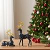 Christmas Figurines,2Pcs Resin Sitting Standing Deer Statues Couple Sculpture Deer Ornaments Modern Home Decor For Living Room, Bedroom, TV Cabinet