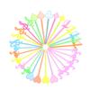 50Pcs Fruit Needle Forks Stick Plastic Pastry Fork Reusable Food Picks Heart Arrow Dessert Fruit Forks Kitchen Accessories